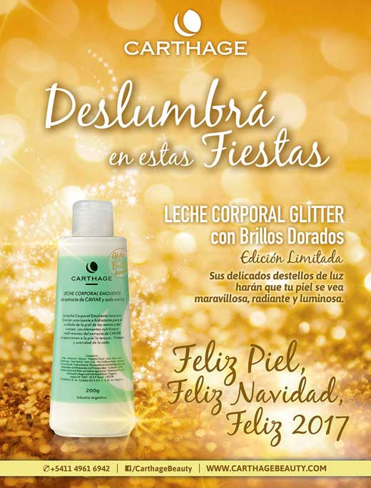 Leche Corporal Glitter con brillos dorados